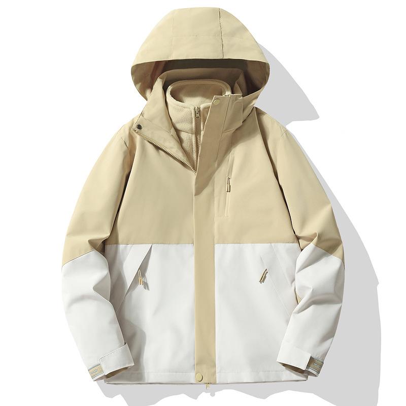 2024 Autumn Mountain System Outdoor Windbreaker: Couple's 3-in-1 Waterproof Jacket for Travel & Hiking