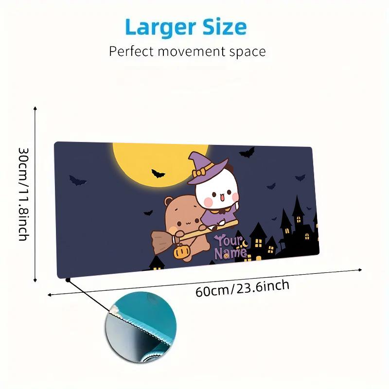 Peache Goma Custom Name Large Size Mouse Pad Large Gaming Table Cushion Non-slip Laptop Tablet Big Mousepad XXL Mat Mini PC Playmat With Lock Edge