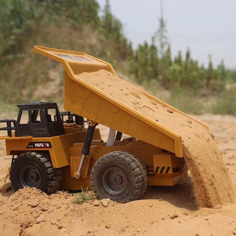 Huina 534 RC Dump Truck 1:18 6CH 2.4G Alloy Remote-Controlled Machine Remote Control RC Trucks Toys for Boys Christmas Gift