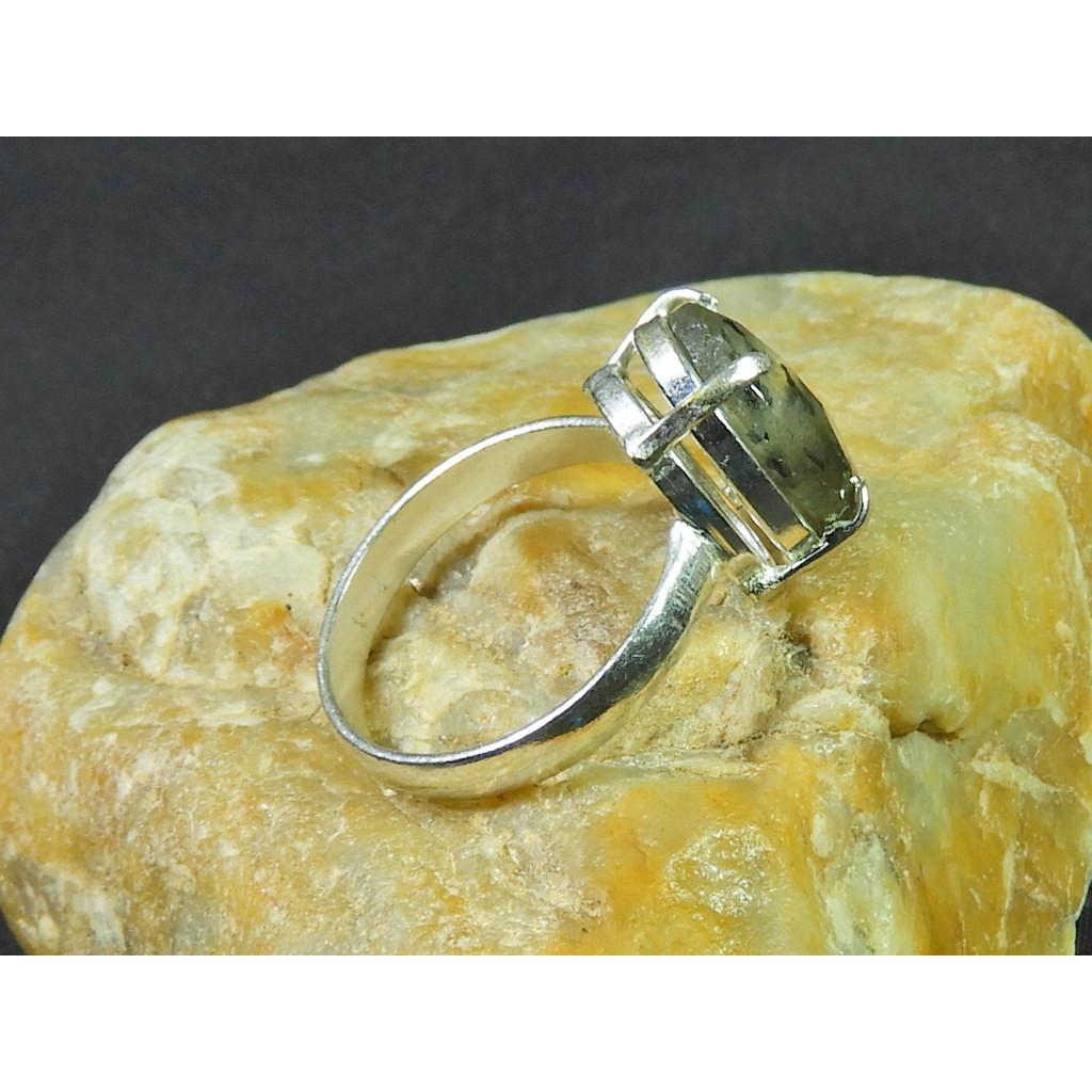 Oval Labradorite Ring US7.5 Solid 925 Sterling Silver Gemstone Handmade Ring MK-103