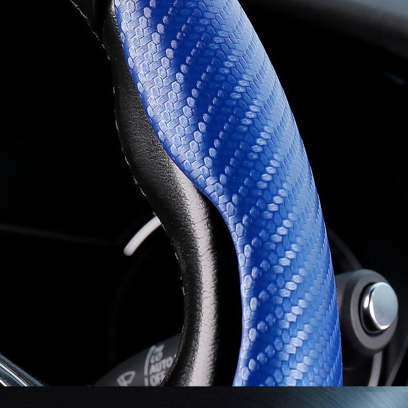 2 ST Kolfiber Bil Rund Rattkåpa Halkfri Rattkåpa Skydd Dammtät Tvättbar Interiör Biltillbehör