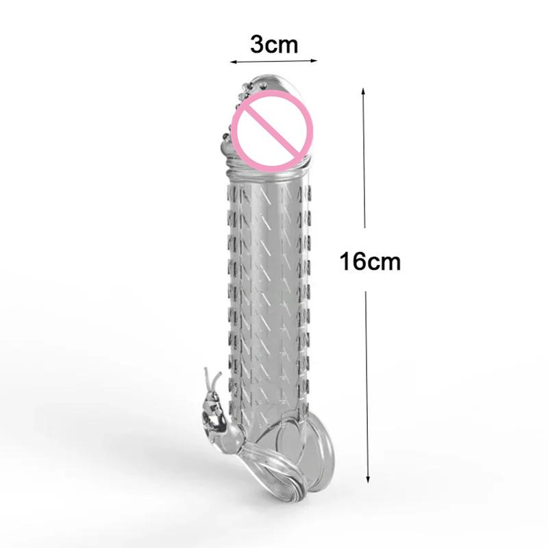 Penis Sleeve Delay Ejaculation Silicone Sex Toys For Couples Crystal Penis Extender Enlarger Cock Enlarger Ring Sex Shop