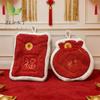 1Pcs Chinese New Year Red Envelope Shape Hand Towel With Hanging Loop Soft Absorbent Coral Towels Quick Dry For Kitchen Bathroom