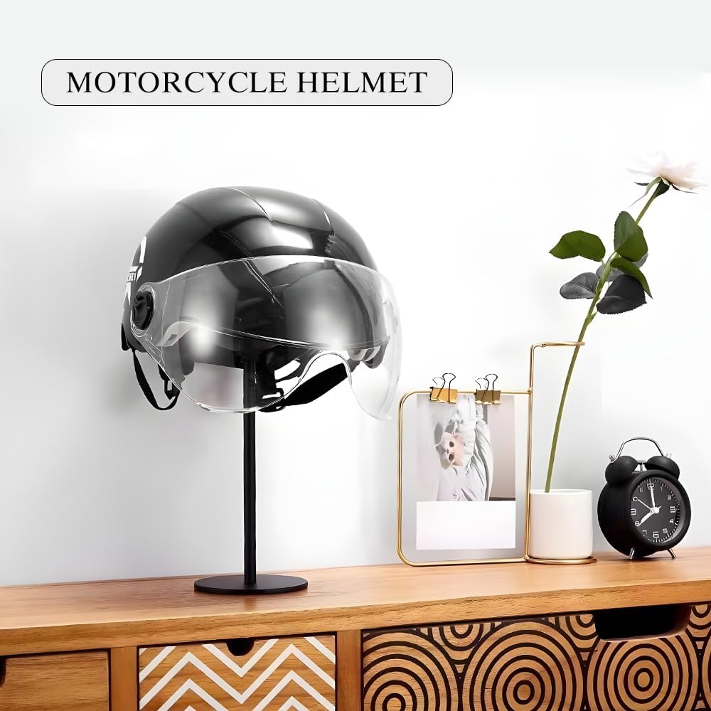Helmet Stand Metal, Rotation Metal Stand Desktop Hanger Rack Helmet Stand Display for Motocycle Helmet, Caps,Hat, and Rugby Helmet