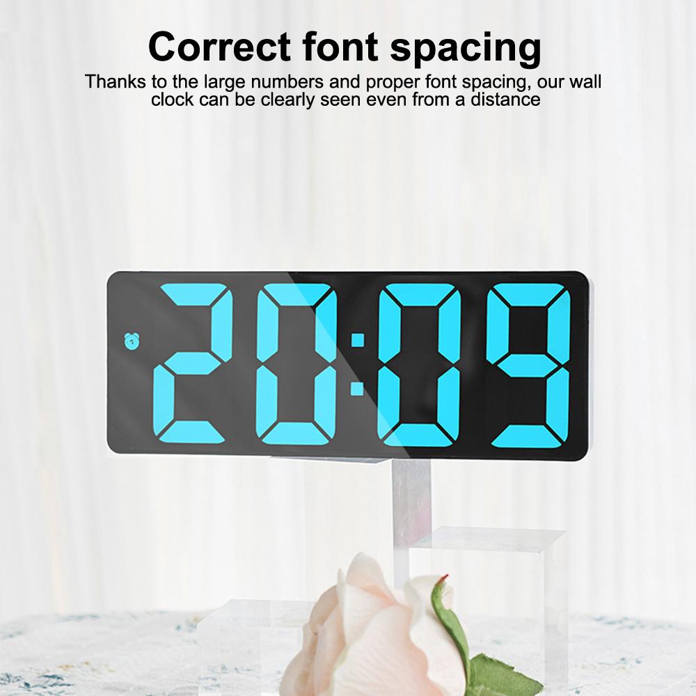 Colorful Led Electronic Alarm Clock 3 Levels Adjustable Brightness Time Display Large Screen Table Clocks