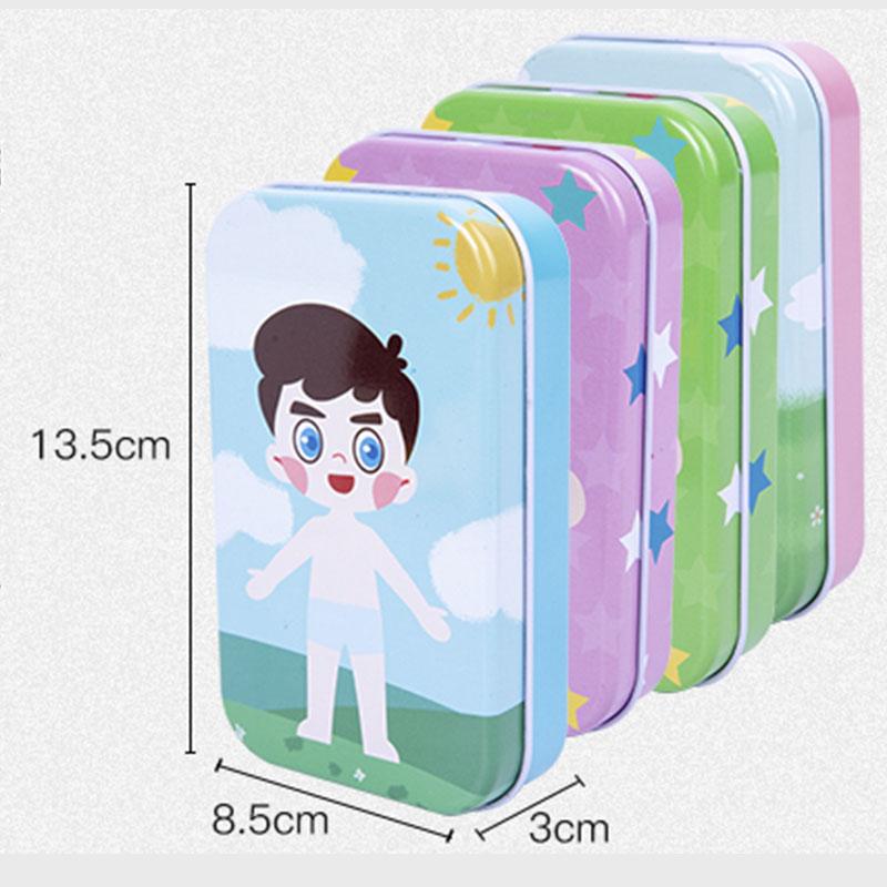 Magnetic 3D Puzzle Children Dress Up Change Facial Expression Game Iron Box Jigsaw Early Education Imagination Toys Girls Gifts