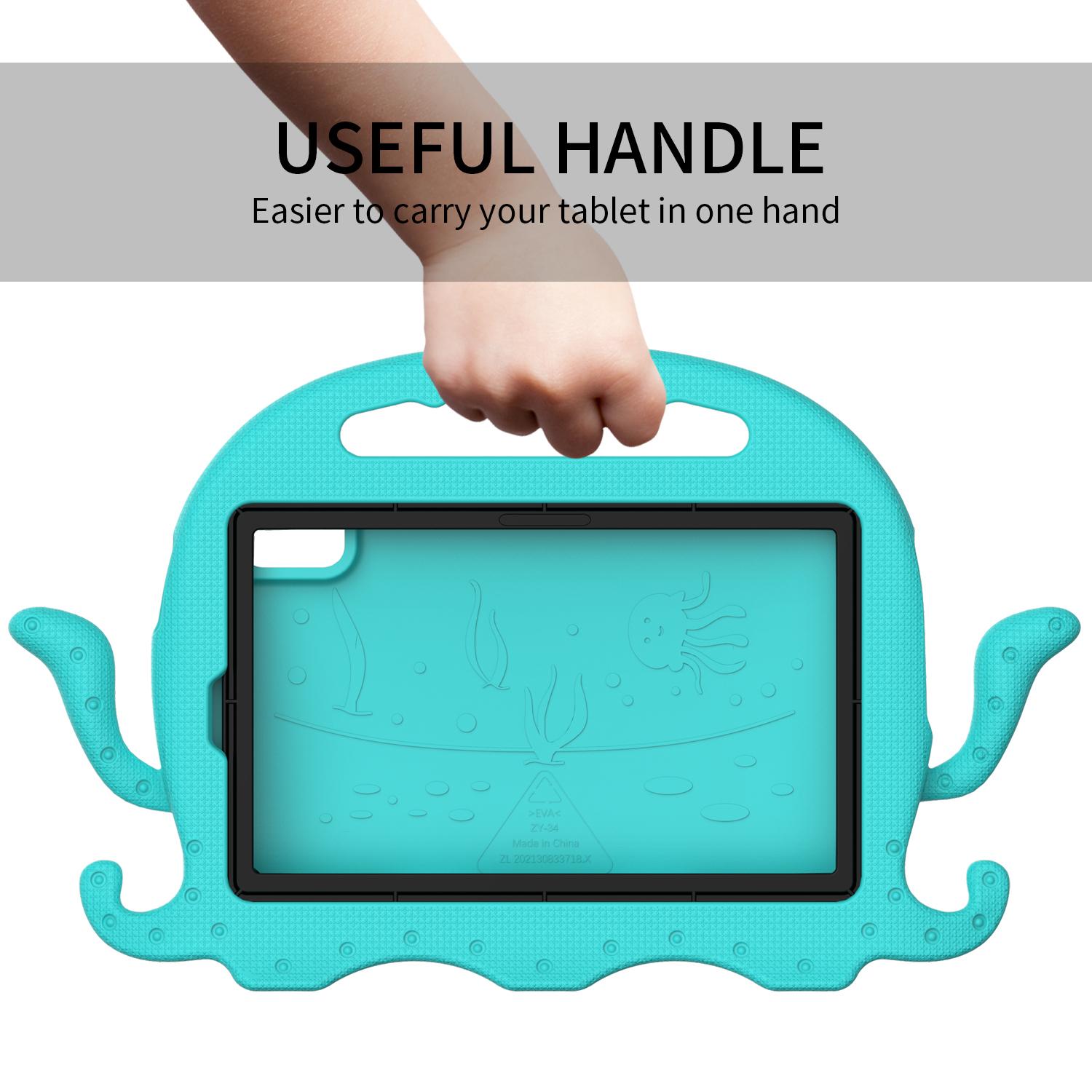 

For Lenovo Tab M9 EVA Case Cartoon Octopus Hand Grip Tablet Cover with Shoulder Strap Purple