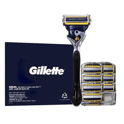 Gillette Fusion ProShield Yellow 8 Razor Blades + 1 Fusion ProGlide Razor ,Korean Razor Blade