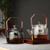 Borosilicate Glass Teapot with Walnut Handle
