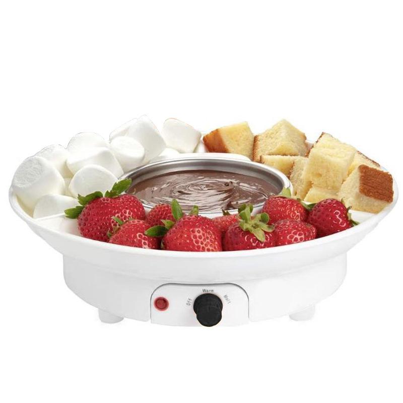 Electric Hot Chocolate & Cheese Fondue DIY Set with Qiaolezi Crispy Cheese Melting Pot