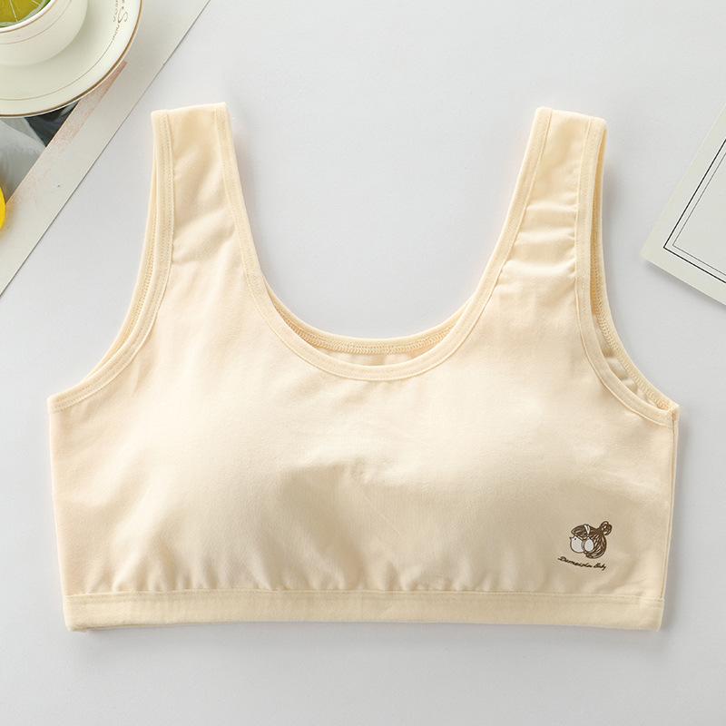 Teen Girls Middle High School Puberty Thin Wireless Cotton Sports Bra Vest