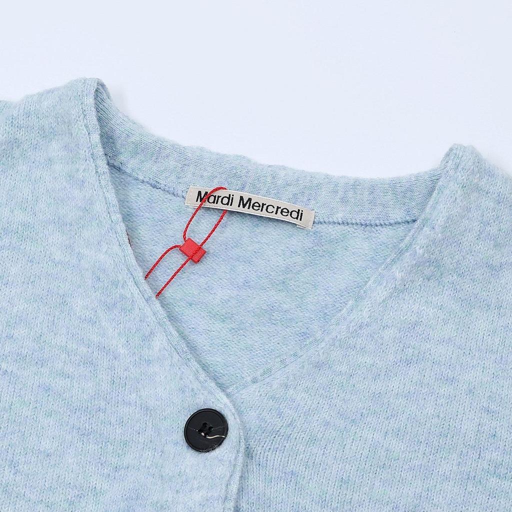 Trendy Daisy Embroidered V-Neck Knit Cardigan Sweater Top Inspired by Park Min Young