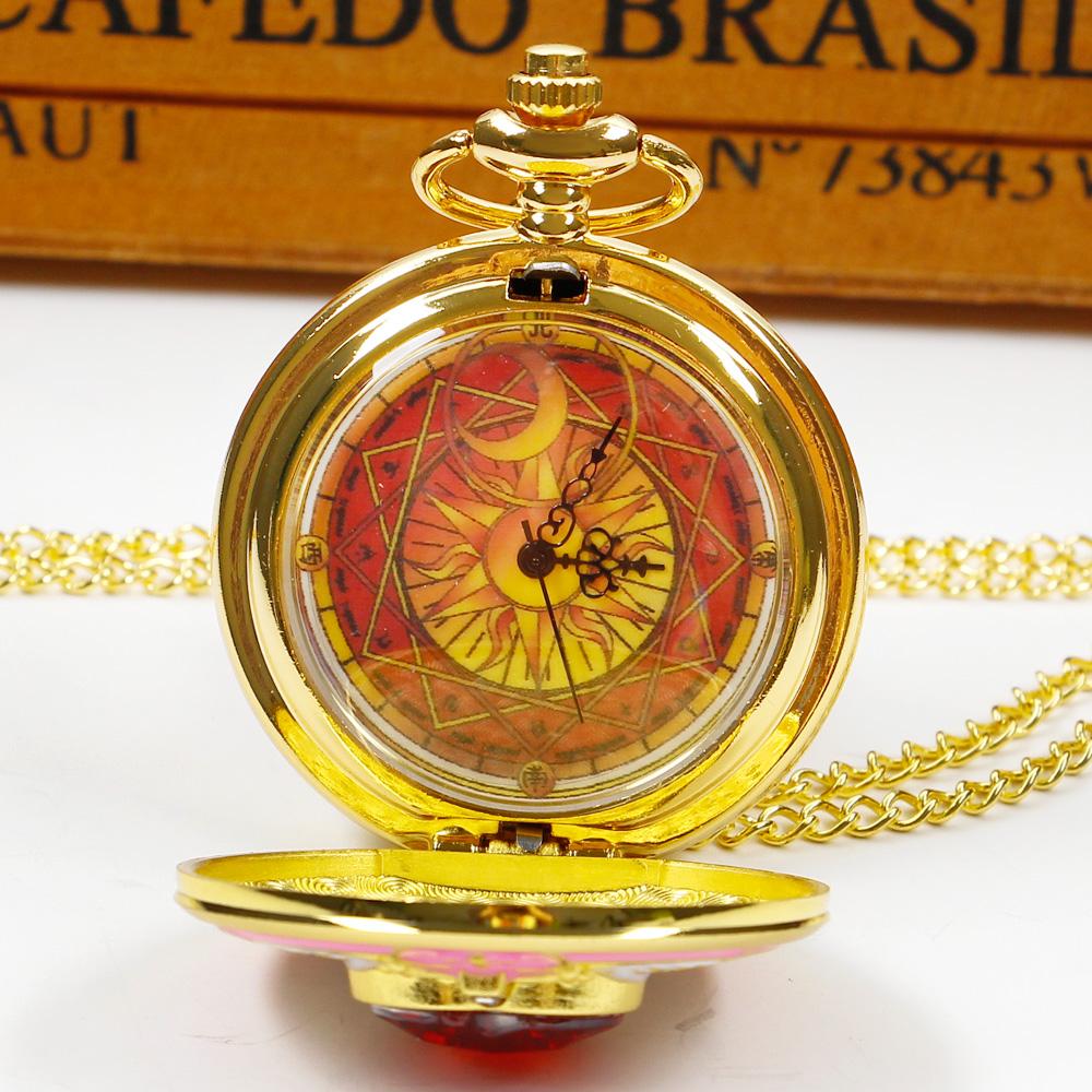 10pcs/lot Wholesale Green Gem Inlaid Cute Fashion Quartz Pocket Watch Necklace for Girls Children's Casual Practical Gift