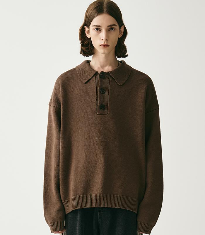 Городское платье Воротник-стойка Вязаное Коричневое Brown/M