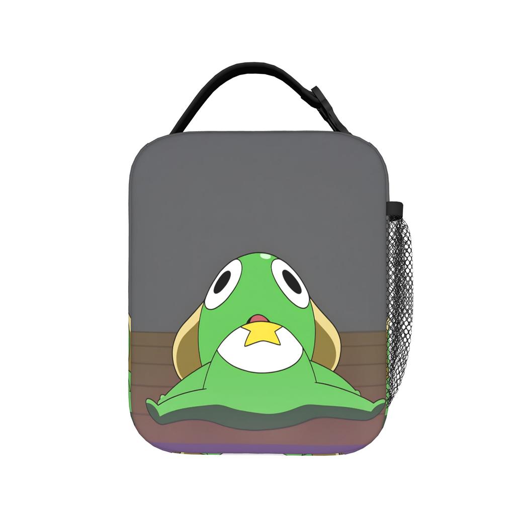 Keroros Gunsous Frog Lunch Bag Kawaii Lunch Box Travel Convenient Thermal Tote Handbags For Women Waterproof Graphic Cooler Bag