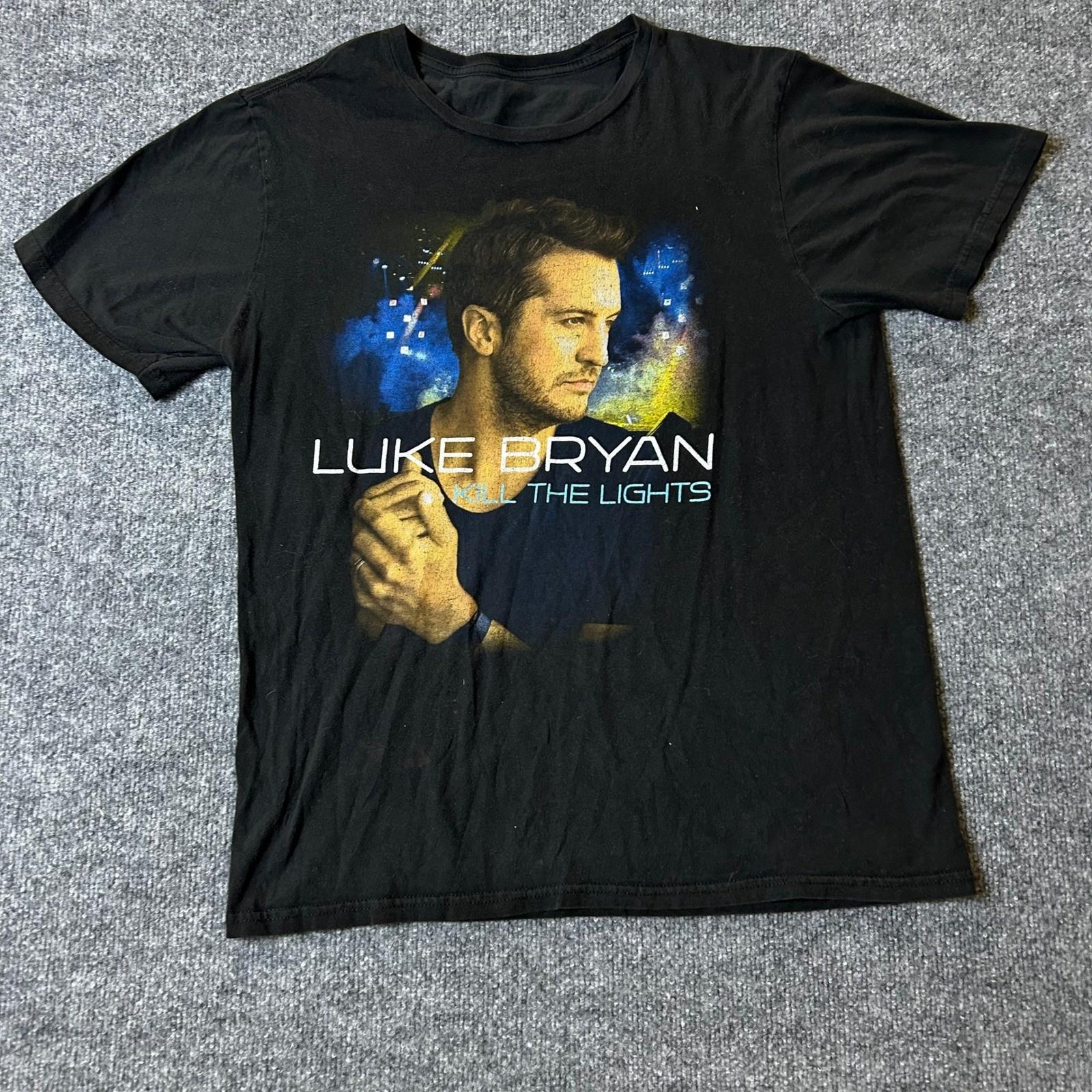 Luke Bryan T-Shirt Mens Size L Black Kill The Lights Tour Graphic Concert Tee XXXL