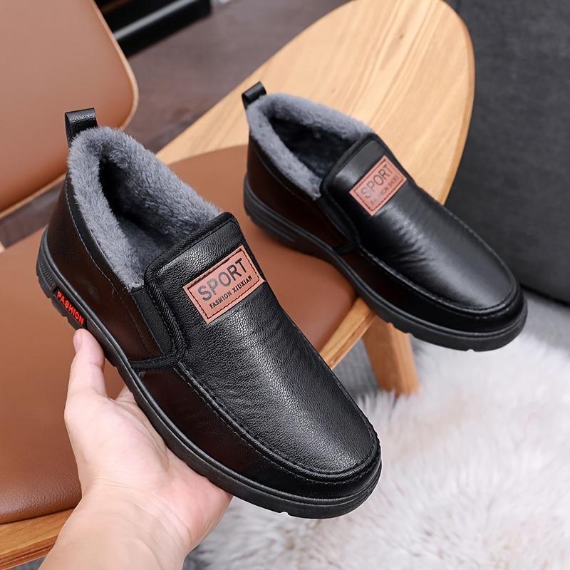 Winter Thickened Waterproof Old Man Shoes Plush Warm Ankle Boots for Men