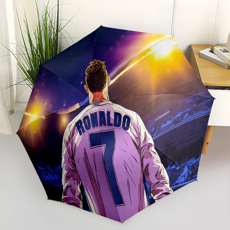 Ronaldo's Silence Portable Automatic Umbrella Compact 8-Rib Design Sturdy Construction for Outdoor Daily Use Fashion Lovers