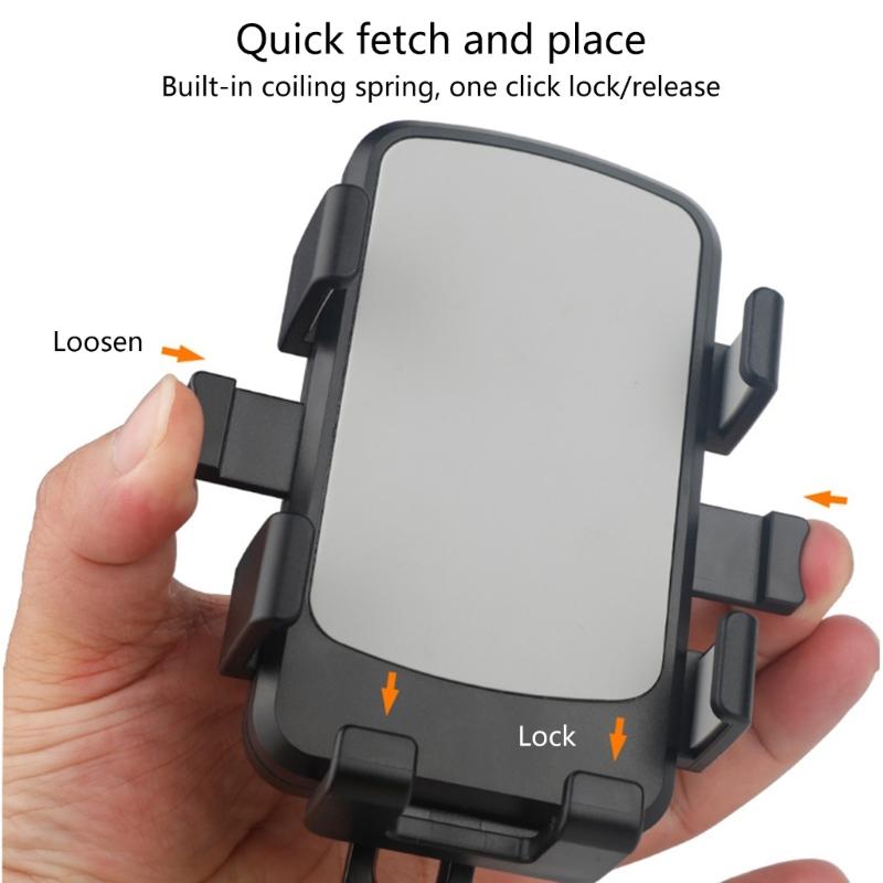 Bike Phone Holder Bracket, Motorcycle Phone Mount Adjustable Bike Handlebar Cell Phone Clamp Scooter Mobile Phone Clip