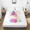 Unicorn Cartoon Fitted Sheets Mattress Cover With Elastic Band 3D Bed Sheet LinensFor Baby Kids Child Girls Boys 180x200 200x200
