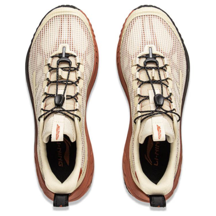 Li-Ning Tkanina Skóra Syntetyczna Yijie Lite 2.0 V2 Wygodne Wszechstronne Antypoślizgowe Odporne na Ścieranie Buty Turystyczne Niskie Męskie Buty Turystyczne Brązowe AHTV003-1