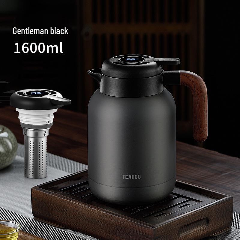 Chen Pi Pu'er Tea Kettle: 316 Stainless Steel with Temperature Display, Engraved Mug & Tea Pot, Heat-Preserving Chamber for Home Use