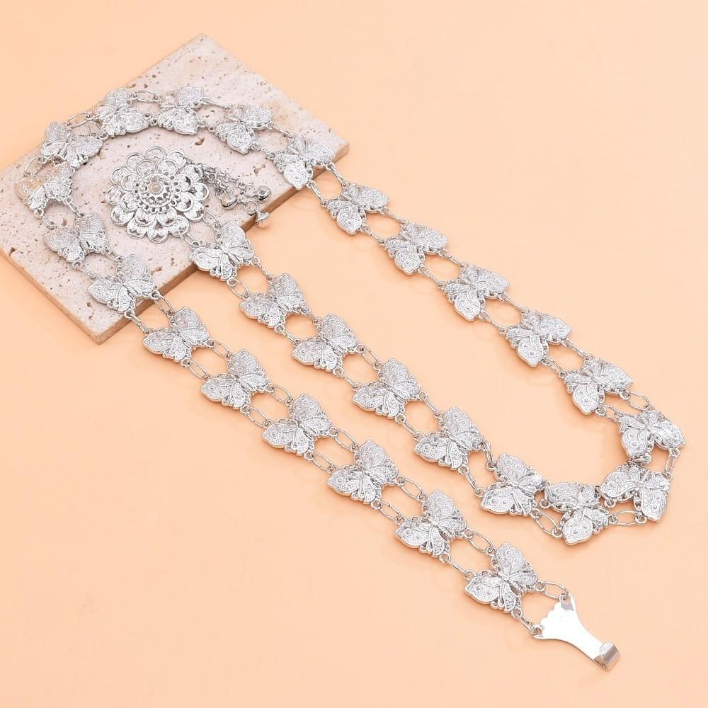 Rhomb Hollow Waist Chain Ethnic Thai Body Jewelry Belly Dance Belt  Water Splashing Festival