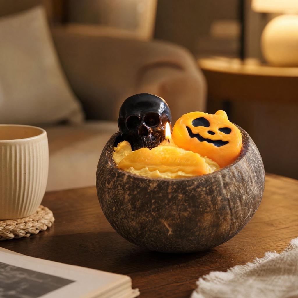 Halloween Scented Candle - Black Pumpkin Decor, Creative Shaped Candle Gift for Party Surprise Box