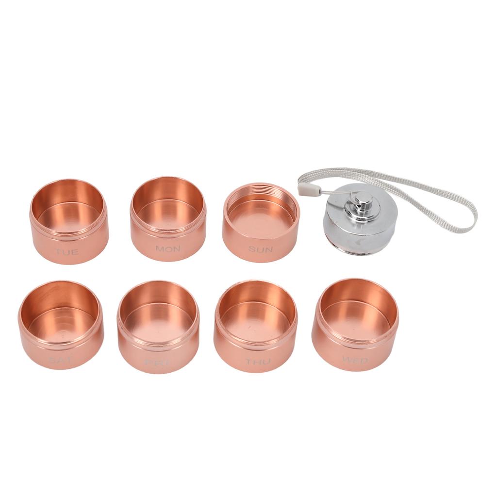 Metall Wöchentlicher Reise-Medikamenten-Organizer Tragbar Wasserdicht 7 Tage Aluminiumlegierung Tablettenbox mit
