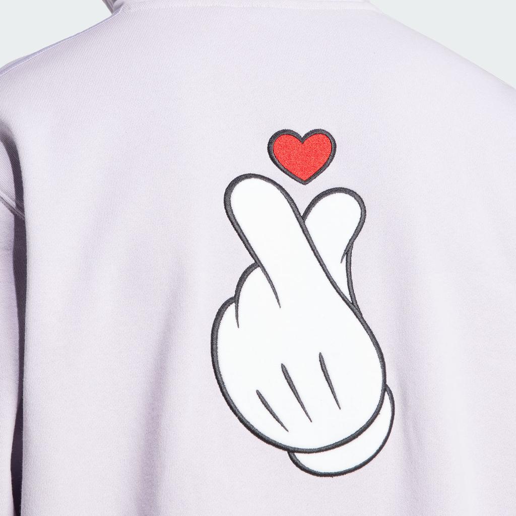 Adidas Originals X Mickey Mouse Co-Branded SS24 Glove Pattern Hoodie With Three Stripes Men Hoodie Silver IY2273