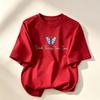 Soft Cotton Minimalist Tshirt Good Things Take Time Slogan Butterfly Graphic Round Neck Daily Short Sleeve Tee