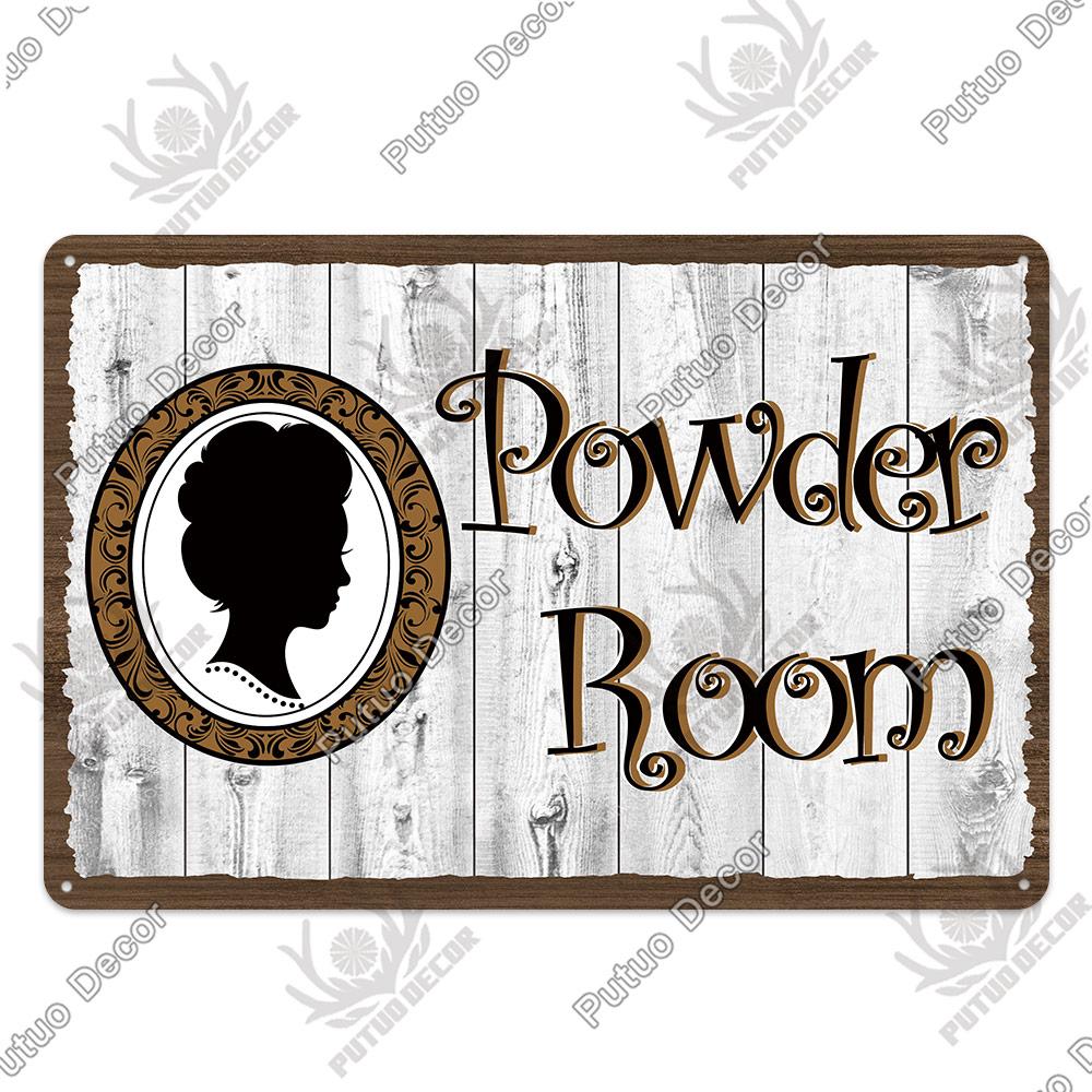 Putuo Decor Room Funny Plaque Metal Vintage Tin Sign Laundry Toilet Powder Retro Wall Art Poster for Home Man Cave Iron Painting