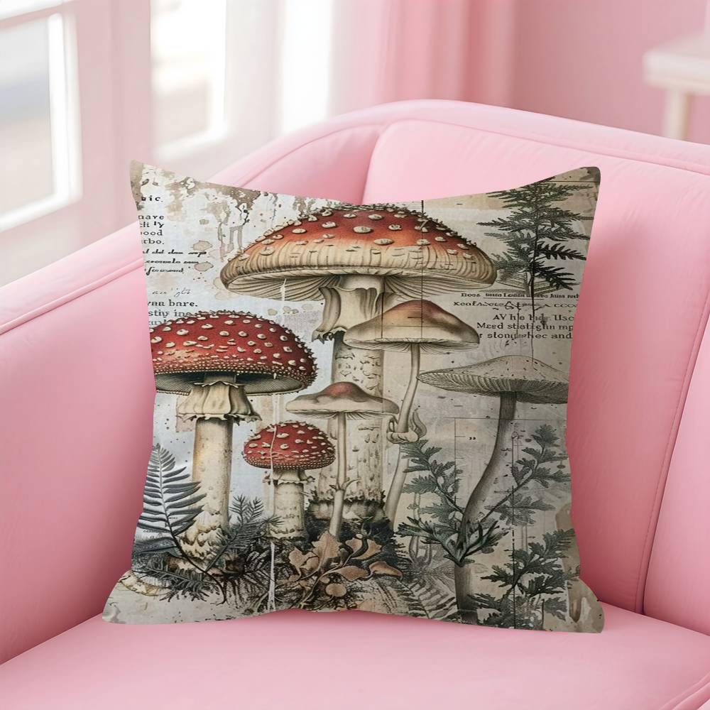 Mushroom Personalized Pillow Cover Kids Bedroom Wild Party Decor Pillowcase Kid Birthday Shower Gift