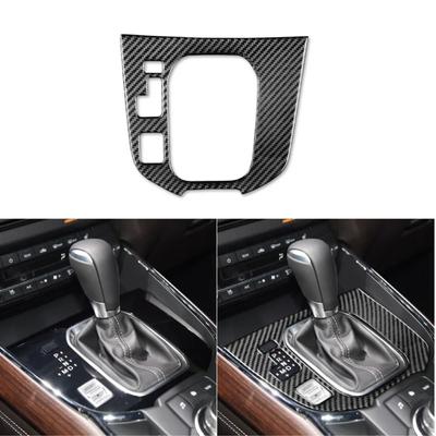 Para Mazda CX-9 2016-2024 Real Fibra De Carbono Interior Do Carro Tampa Do Quadro De Câmbio De Marchas Guarnição Auto Adesivo Decoração Proteção Do Console Central