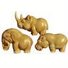 Home Decoration Accessories Supplies Sculptures and Figurines Cute Wood Carving Animals Statue Ornaments Desk Accessories