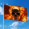1pc Flame Skull Polyester Flag - Vivid Flame Design for Indoor and Outdoor Use, Ideal for Gardens, Parties, Weddings, Birthdays, and Home Decor, Garde