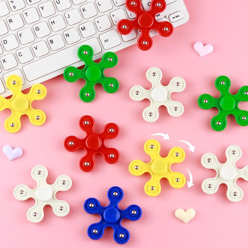 Fumeide Five-Bead Fidget Spinner (10-Pack, Random Color)