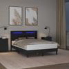 Bed Frame with LED Light Strips Black 120 X 200 Cm Faux Leather