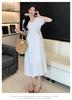 2026 Summer V-Neck Maternity Dress with Puff Sleeves - Slimming Design