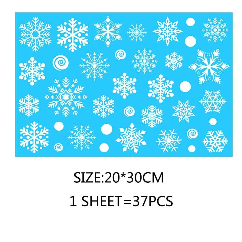 Beautify Static Sticker Home Windows PVC Large Snow Flake Wall Sticker Christmas New Year Party Elk Glass Dress Up Santa