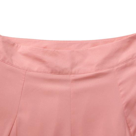 Women Pants Elastic High Waist Wide Leg Casual Trousers Loose Fit Solid Color Commuting Office Lady Pants Workwear