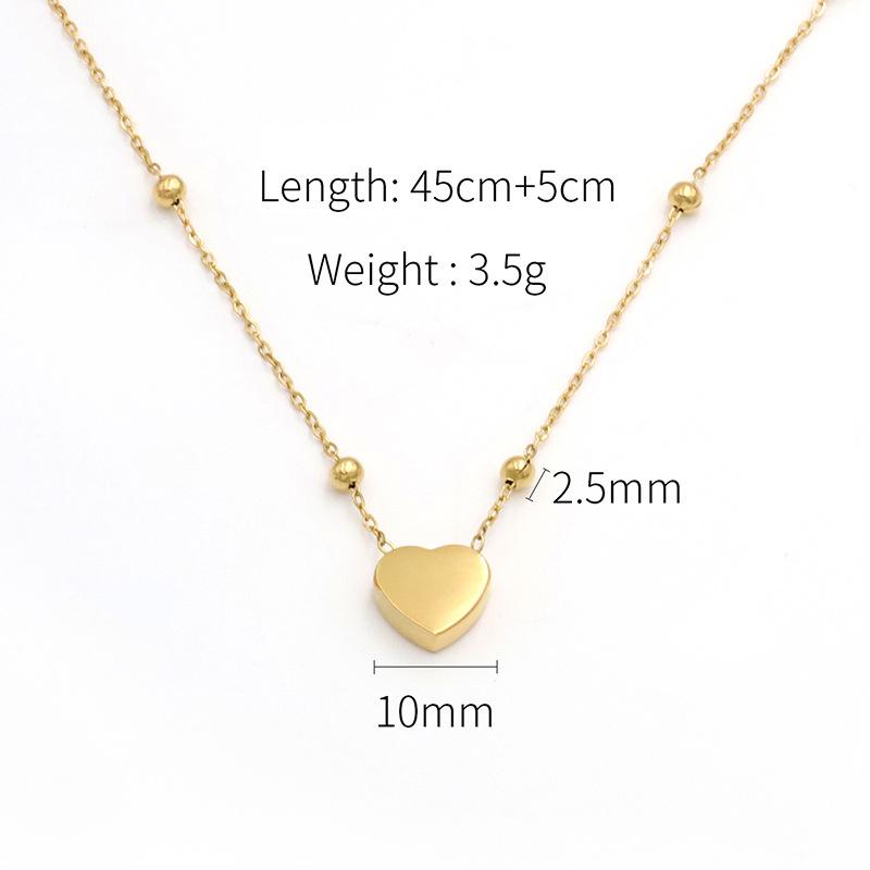 Accessories Fashion Simple Love Titanium Steel Necklace Women'S Niche Design 18K Clavicle Chain Advanced Sense Does Not Fade