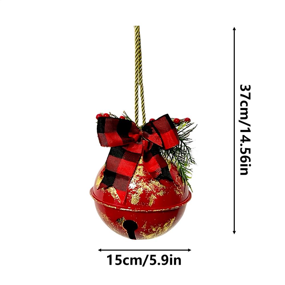 

2025 Giant Christmas Bells Ornaments With Bow Christmas Tree Hanging Bell Ball For Holiday Metal Bell Ball Ornaments Others