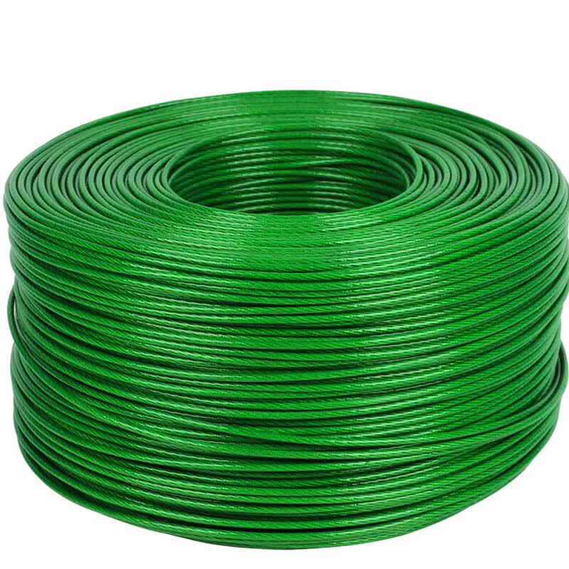 Jiezhu Green PVC Coated Steel Wire Rope Clothesline