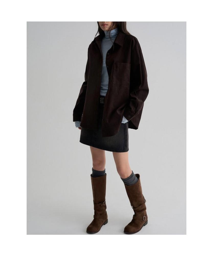 8seconds Three-Bone Corduroy Oversized Shirt Brown