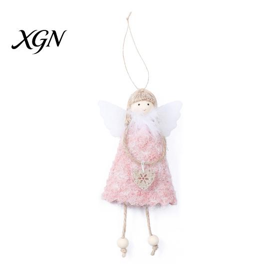 Soft Plush Home Decor Christmas Tree Angel Doll Ornament, Cute Small Handmade Pendant for Thanksgiving Day Gifts, Holiday Party Hanging