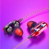 Earphones Headphone Double Dynamic Coil Wired Headphone 3.5mm Earphone Bass Earbuds Wired Headset