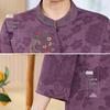 Datang Furen Embroidered Stand Collar 3/4 Sleeve Shirt for Elderly Women