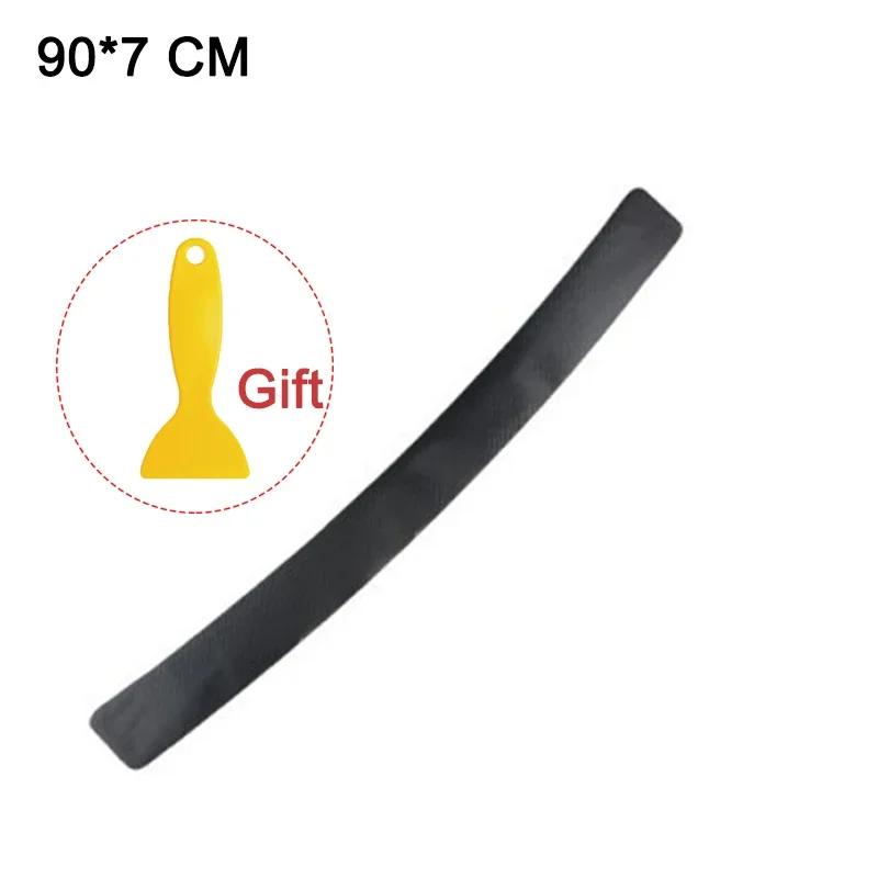 

90 см наклейка для защиты порога автомобиля из углеродного волокна, защитная пластина для порога, защитная полоса для бампера багажника, универсальные автомобильные аксессуары чёрный