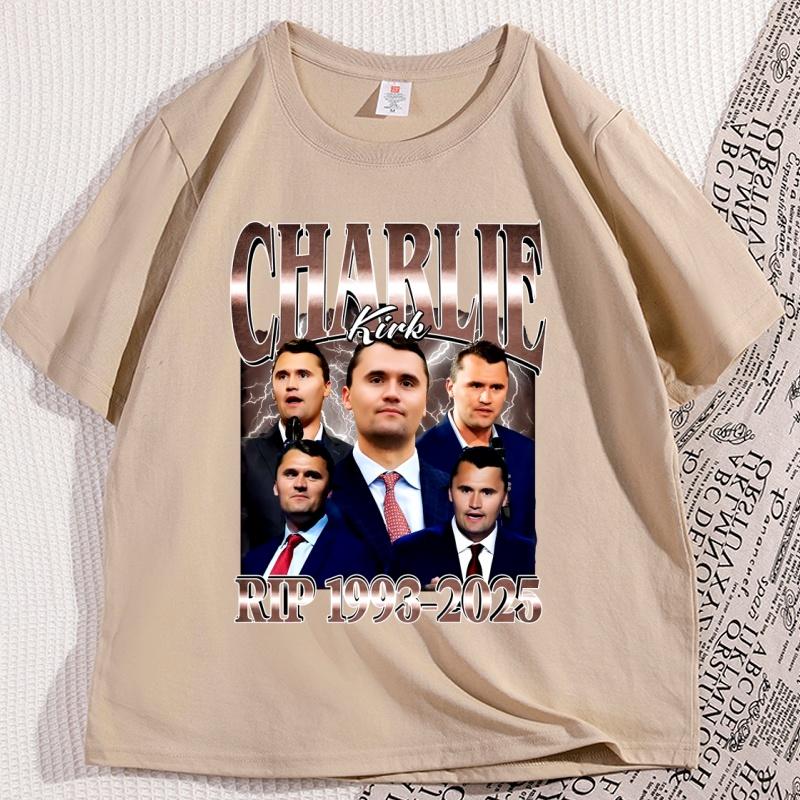Charlie Kirk Bedrucktes Grafik-T-Shirt Kurzarm Charlie Kirk Rip 19932025 T-Shirt Lustiges Vintage-T-Shirt Unisexs Designer-Kleidung
